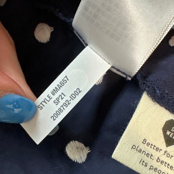 Madewell Textured Dot Top Embroidered Crew Neck Short Sleeve Boxy Blouse - Picture 13 of 14